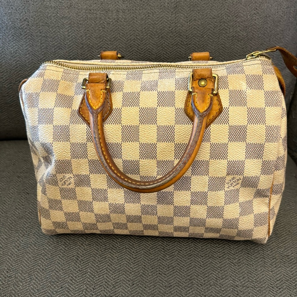 Louis Vuitton Damier Azul White Speedy 25